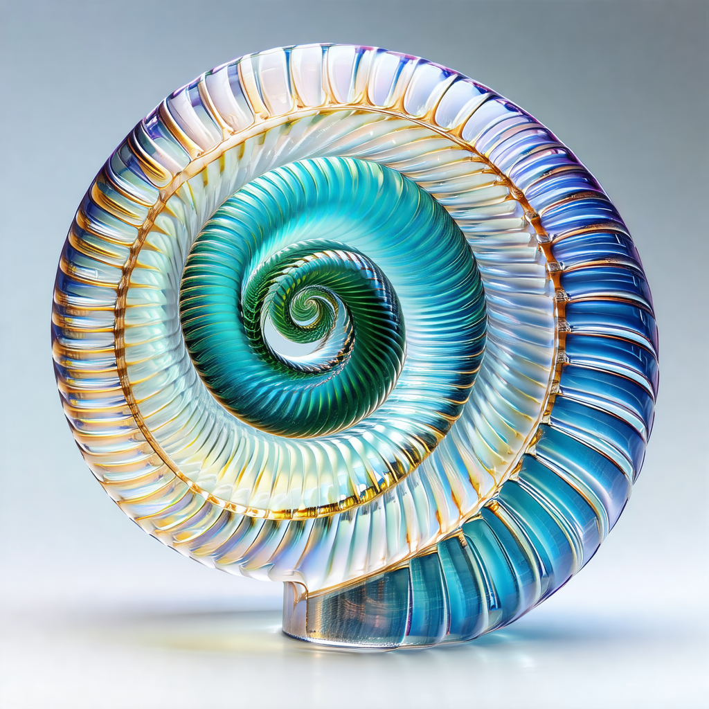 Large, colorful glass spiral, which appears to be a piece...