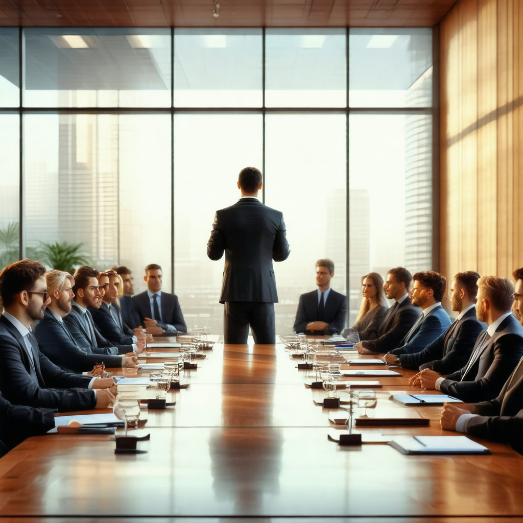 Large group of people gathered in a conference room, sitt...