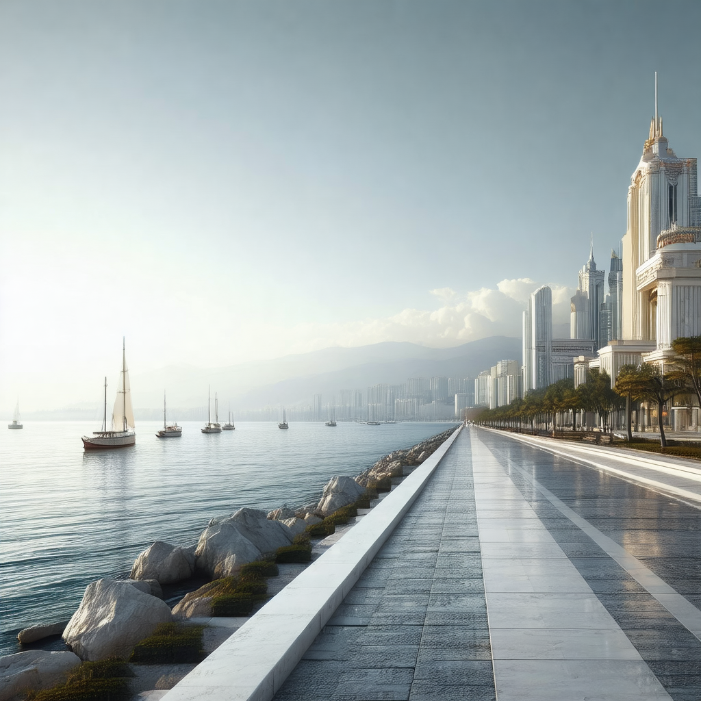 Large city with a beautiful waterfront