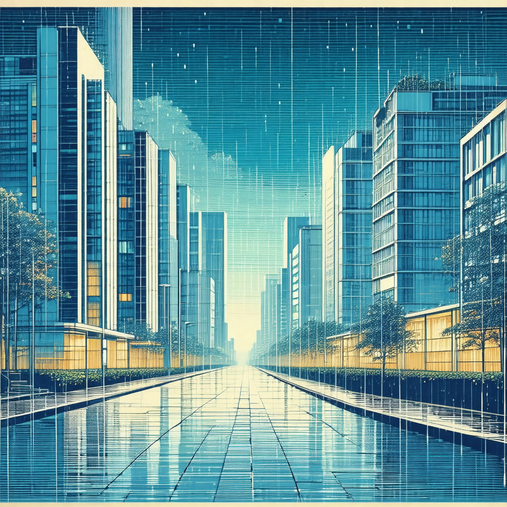 Painting of a city street at night