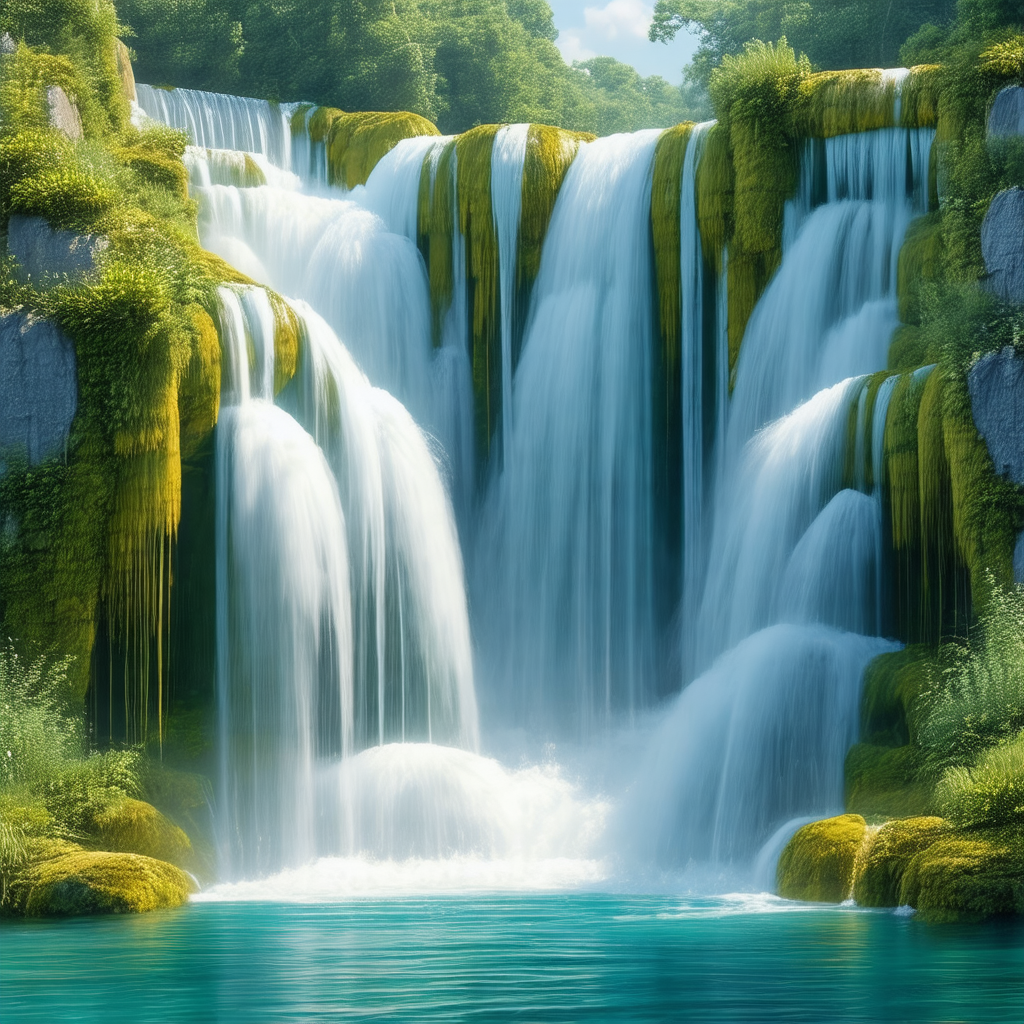 Beautiful waterfall with a large body of water, possibly ...