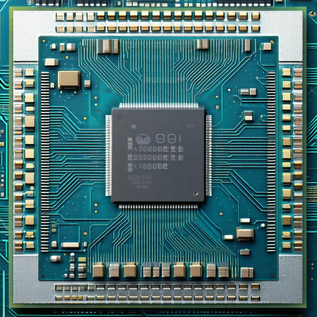 Close-up of a computer chip, showcasing its intricate int...