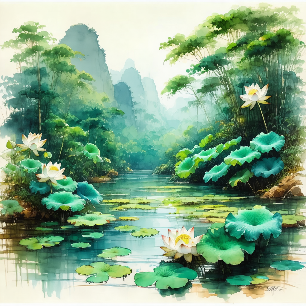 Serene scene of a river surrounded by lush greenery