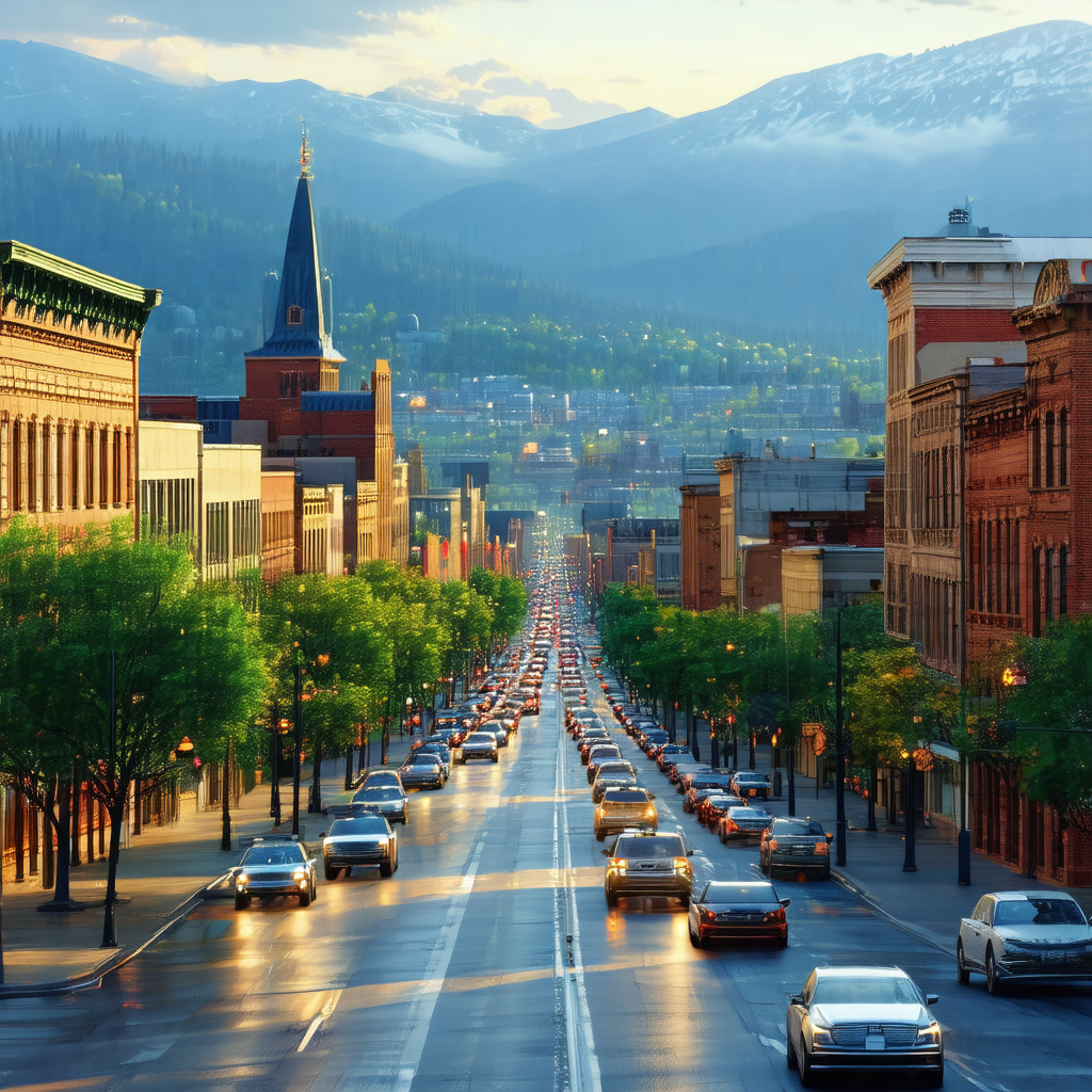 Busy city street filled with traffic