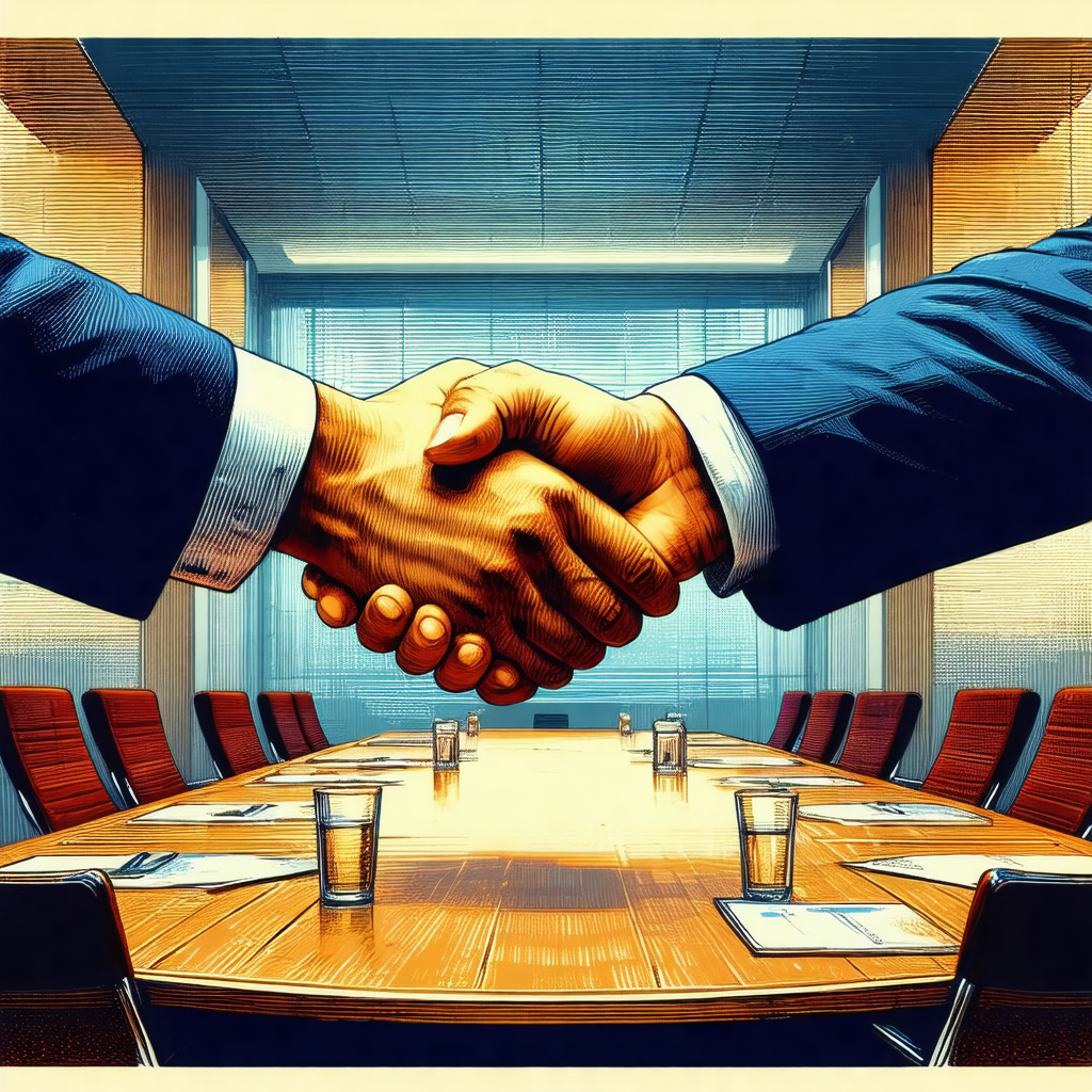 Business meeting taking place in a conference room