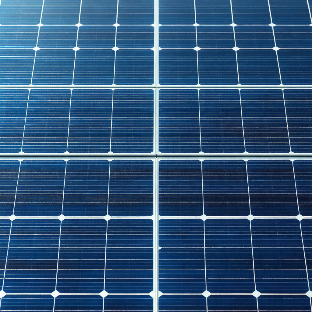 Large solar panel with a blue background