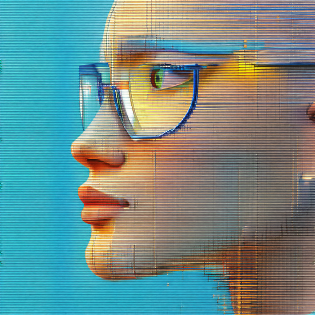 Close-up of a person wearing glasses
