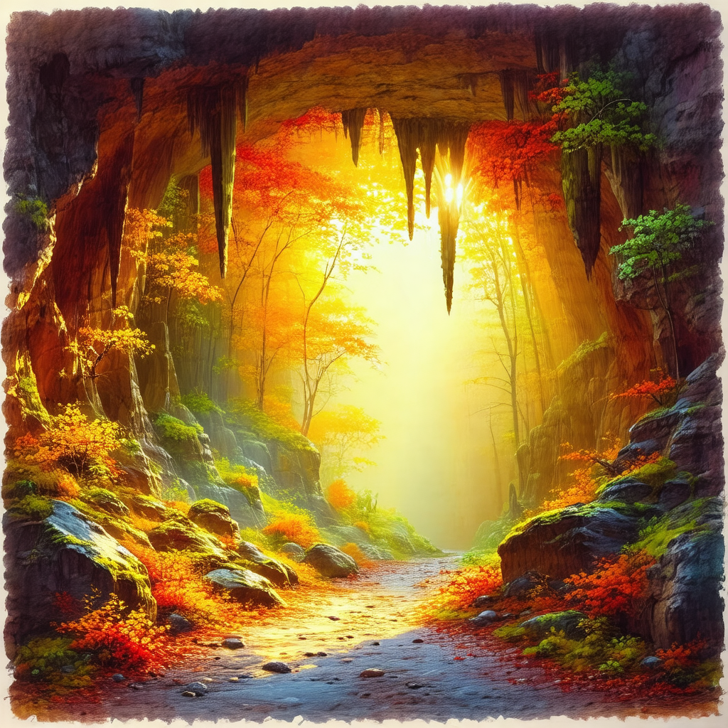 Beautiful forest scene with a path leading through the woods