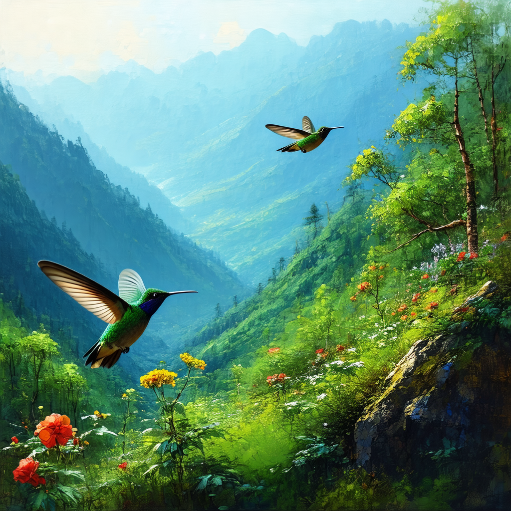 Beautiful scene of two green and blue butterflies flying ...