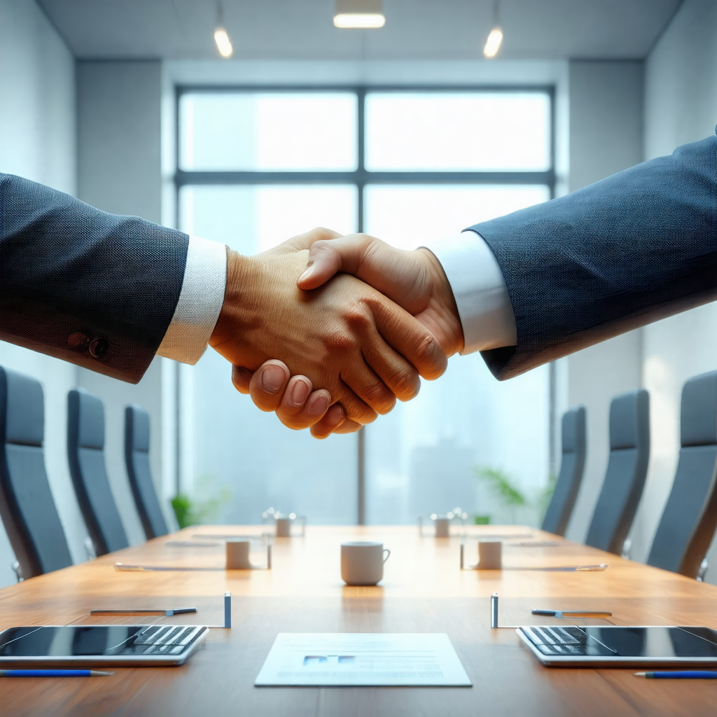 Business meeting taking place in a conference room