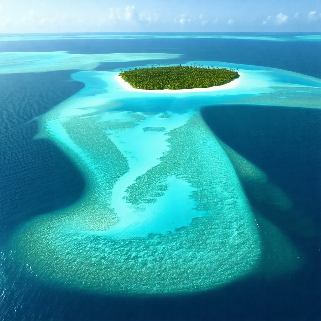Beautiful tropical island with a white sandy beach