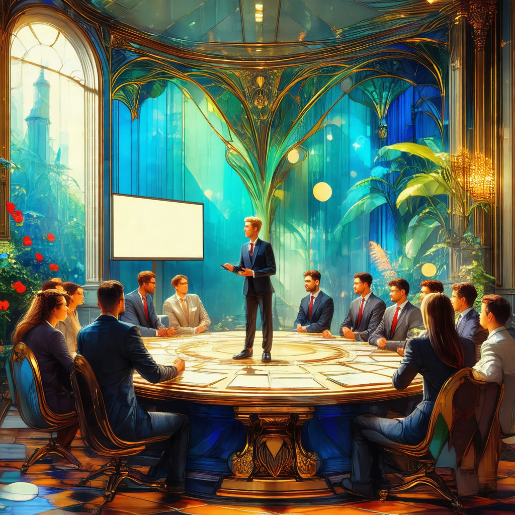 Colorful and detailed illustration of a group of people g...