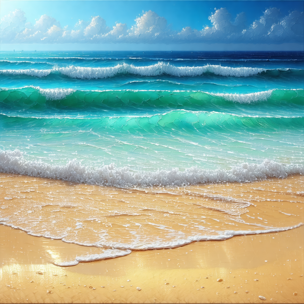 Beautiful beach scene with a large body of water, likely ...