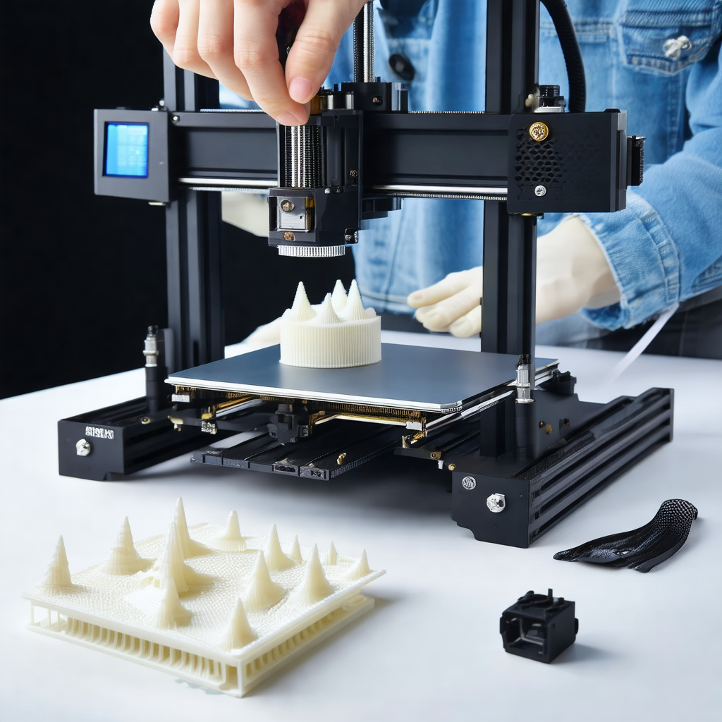 Person using a 3d printer to create a plastic object