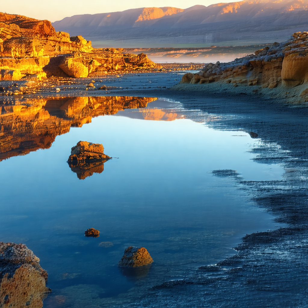 Serene lake surrounded by mountains