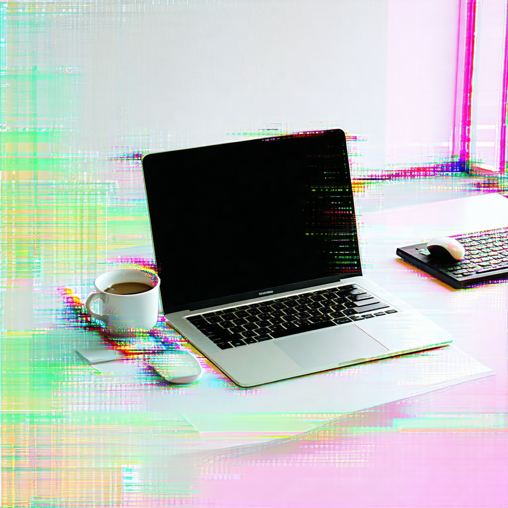 White laptop computer sitting on a desk