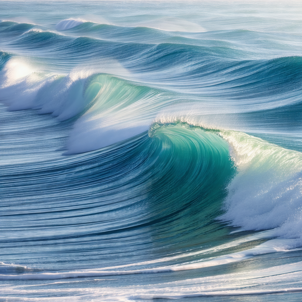 Captures a beautiful scene of a large wave crashing into ...