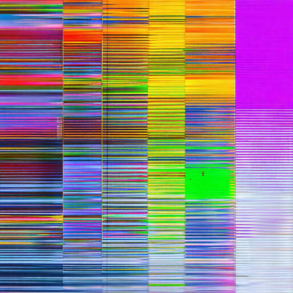 Colorful, abstract art piece featuring a variety of color...