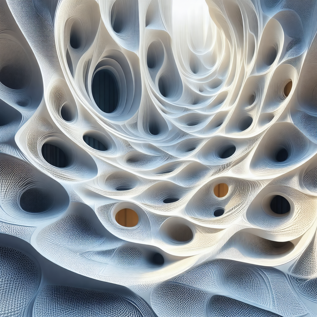 White, curved structure that resembles a tunnel or a larg...
