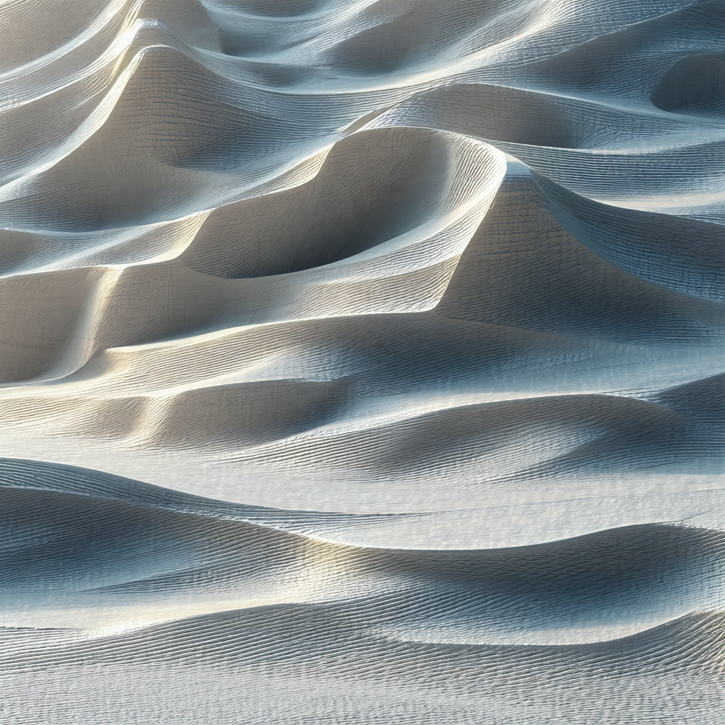 Large, white, and smooth mountain with a wavy surface