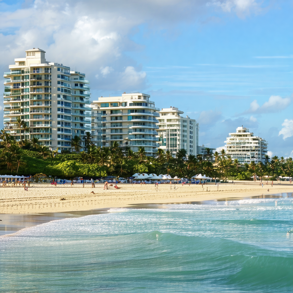 Beautiful beach scene with a large body of water and a sa...