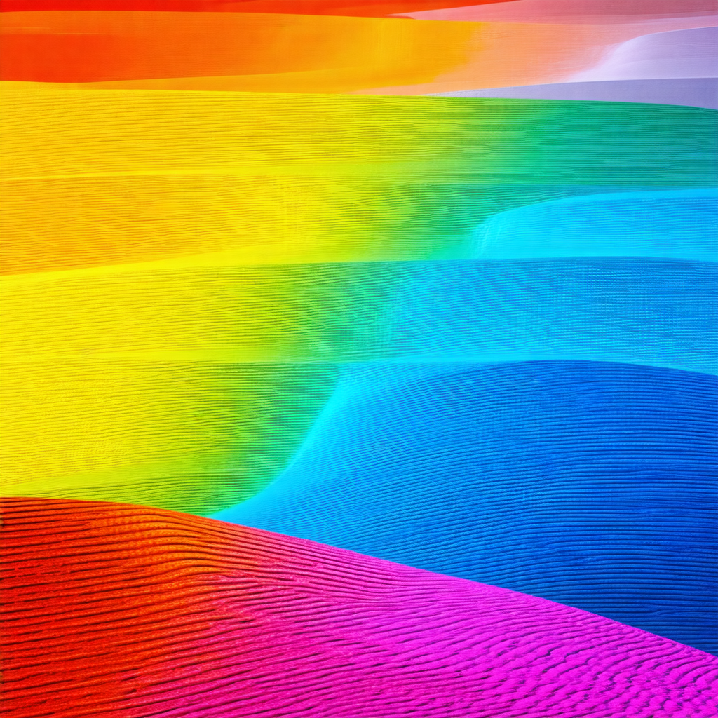 Colorful rainbow painted on a sandy surface