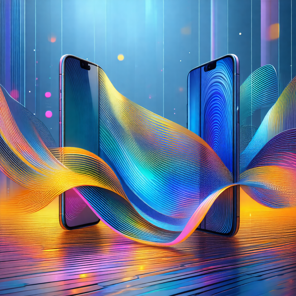 Two cell phones placed on a wooden table