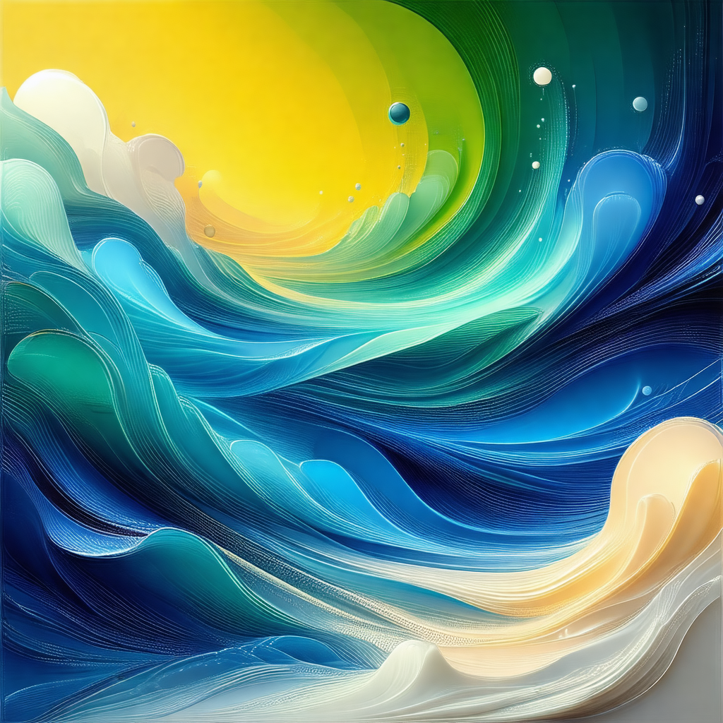 Painting of a wave in the ocean