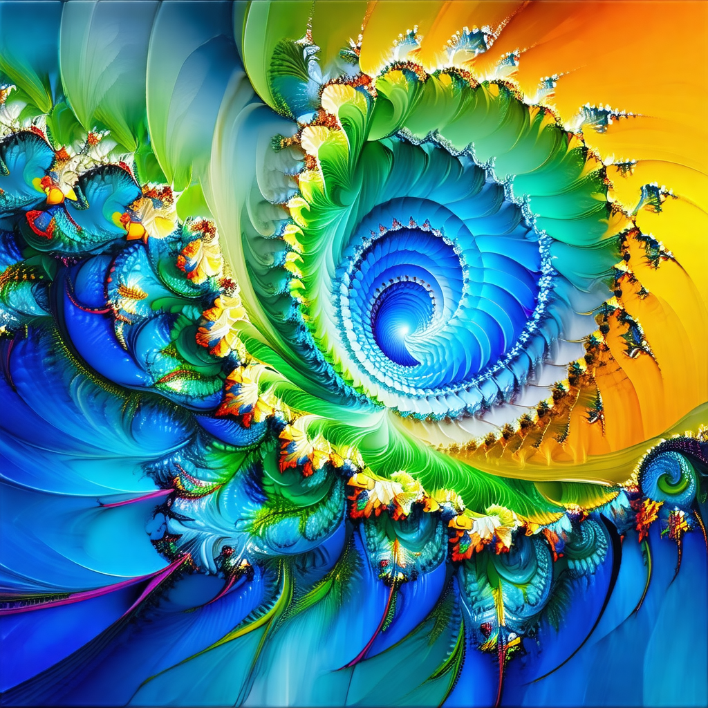 Colorful and intricate painting of a spiral, featuring a ...