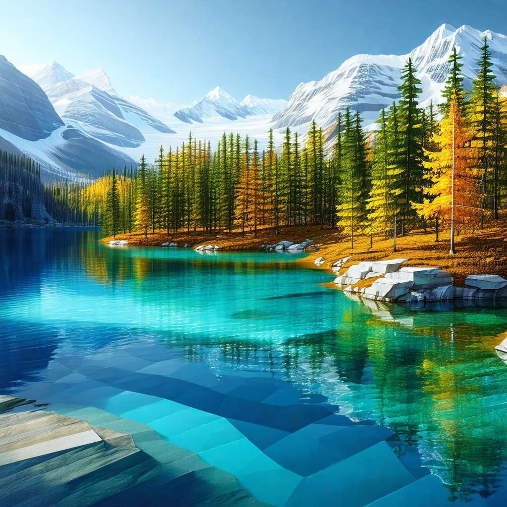 Serene lake surrounded by a forest of trees