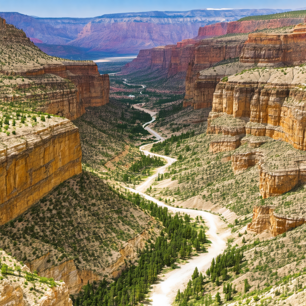 Beautiful landscape with a river flowing through a valley