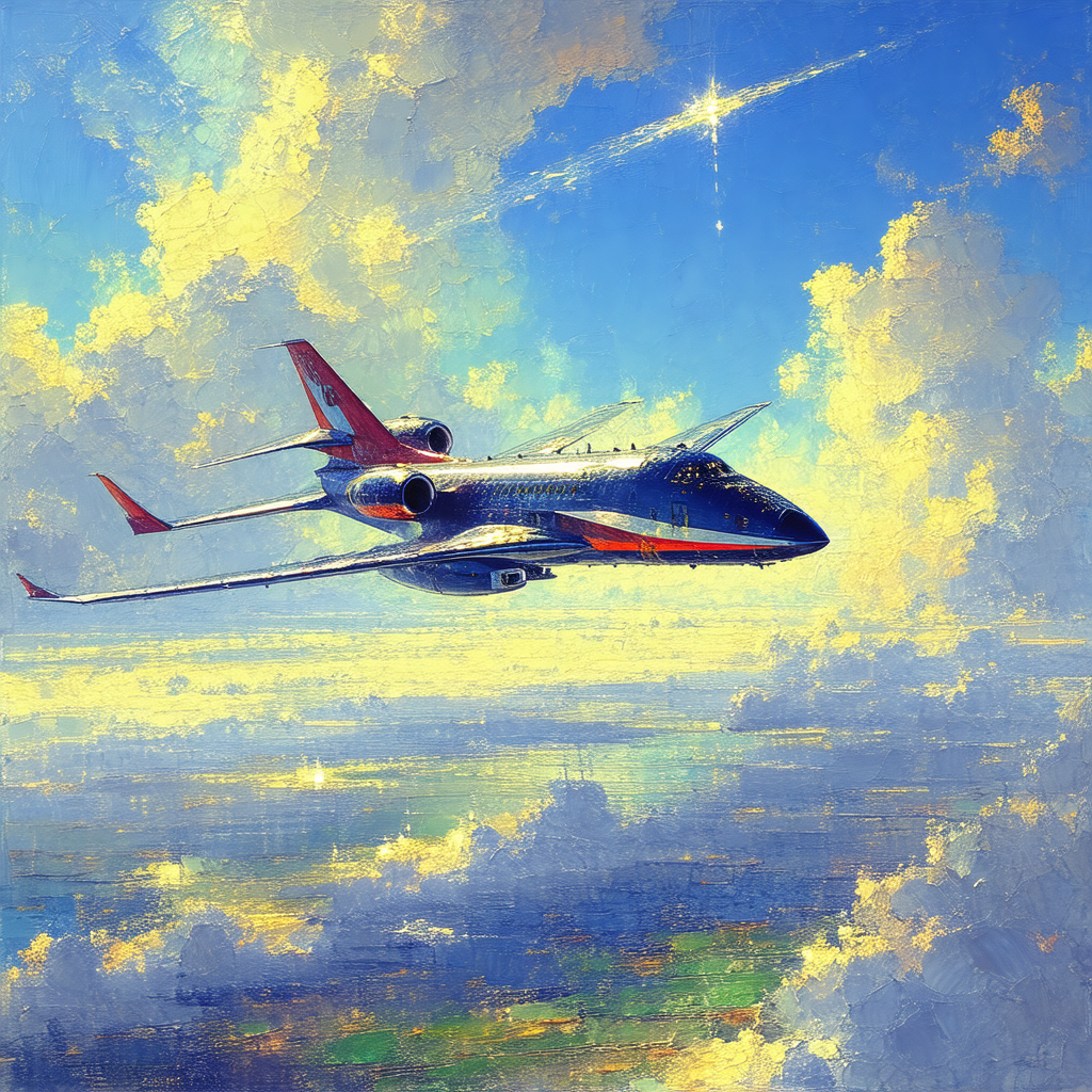 Large jetliner flying through the sky