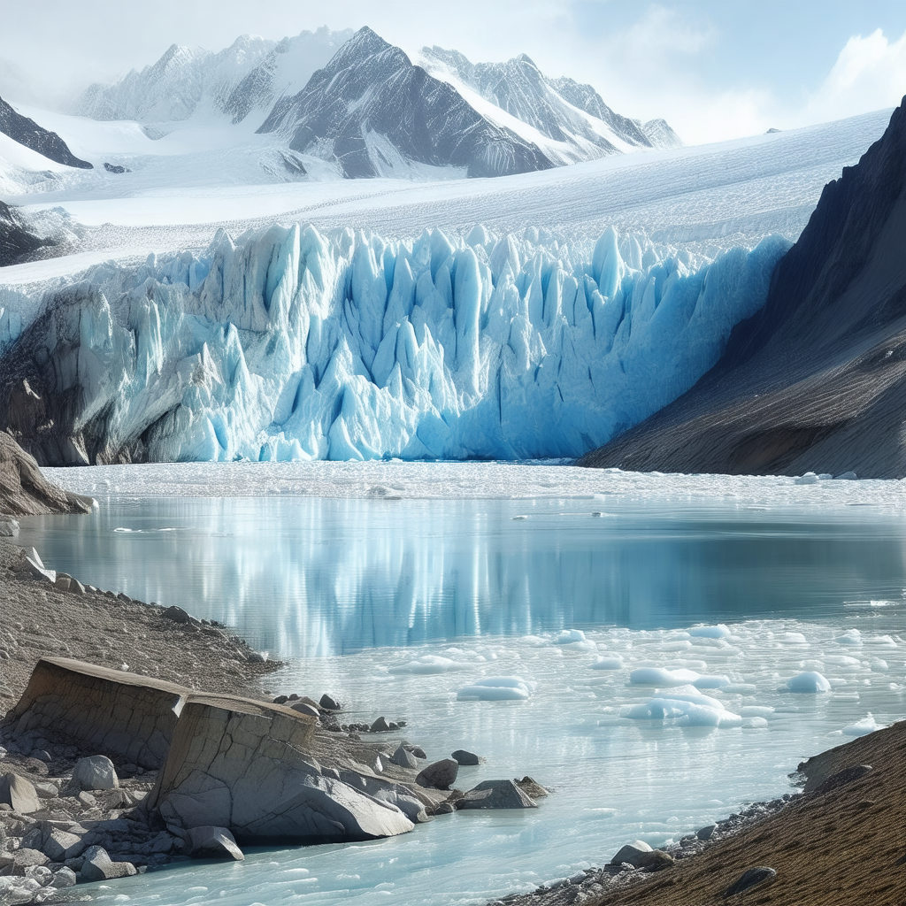 Large body of water with a mountain range in the background