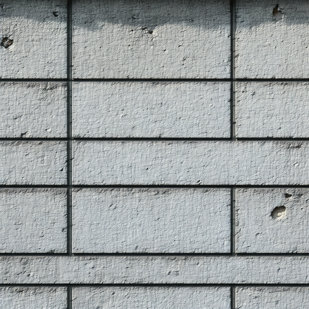 Large, white brick wall with a few small holes in it