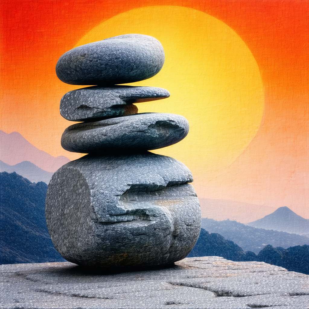 Beautiful scene of a rock formation, possibly a mountain,...
