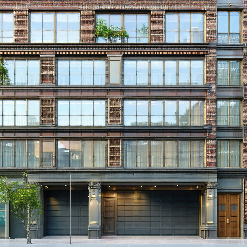 Large brick building with many windows