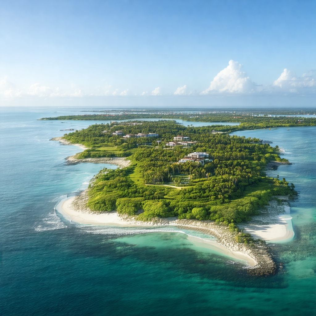 Beautiful island with a white sandy beach