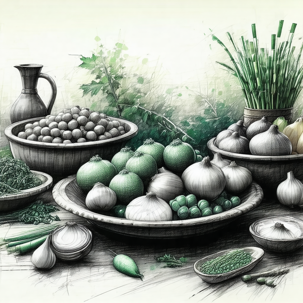 Table filled with various types of food, including a larg...