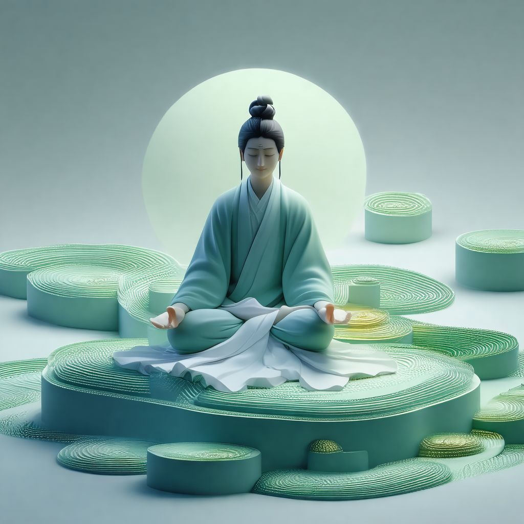 Woman sitting in a lotus position, with her legs crossed ...