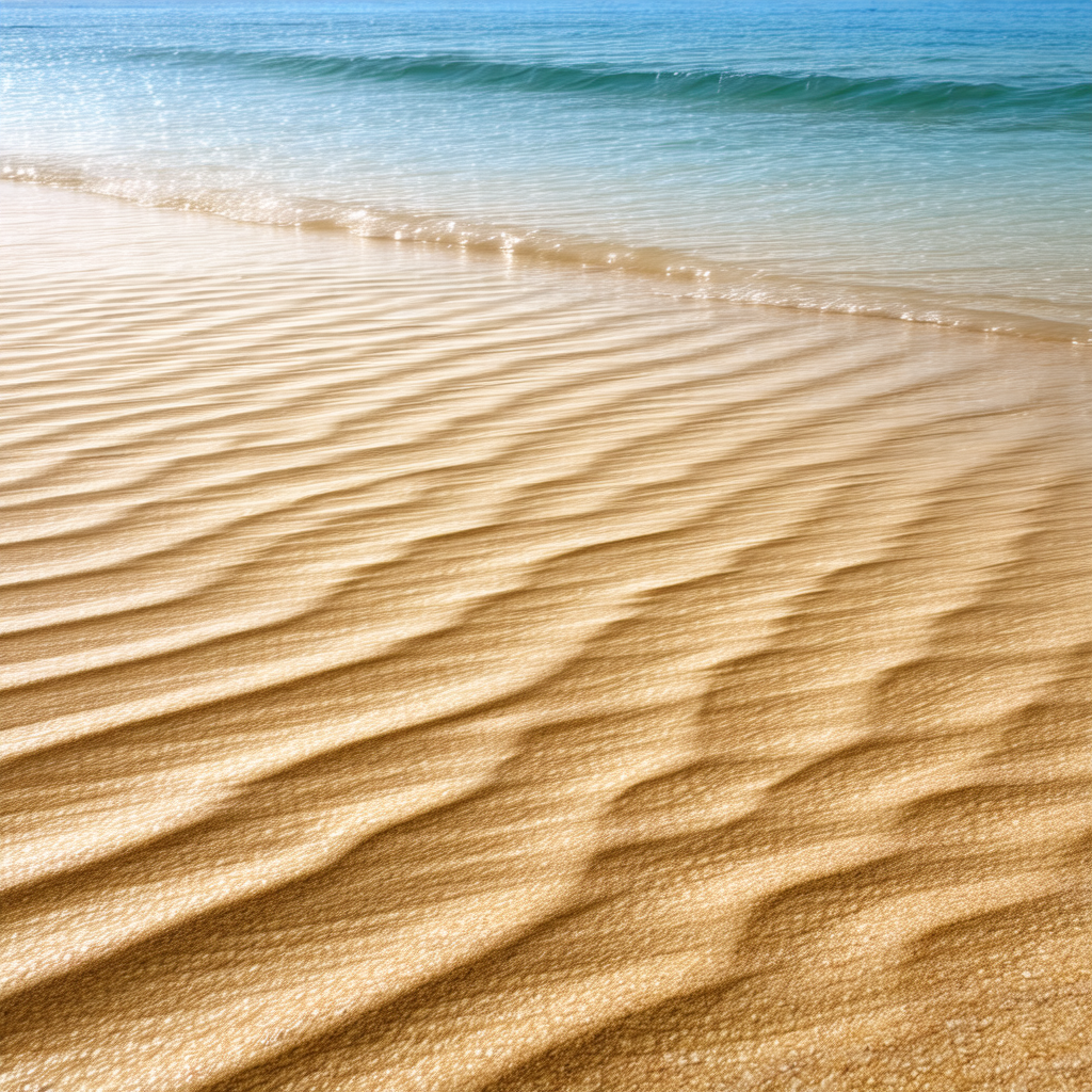 Beautiful beach with a sandy shore and a clear blue ocean
