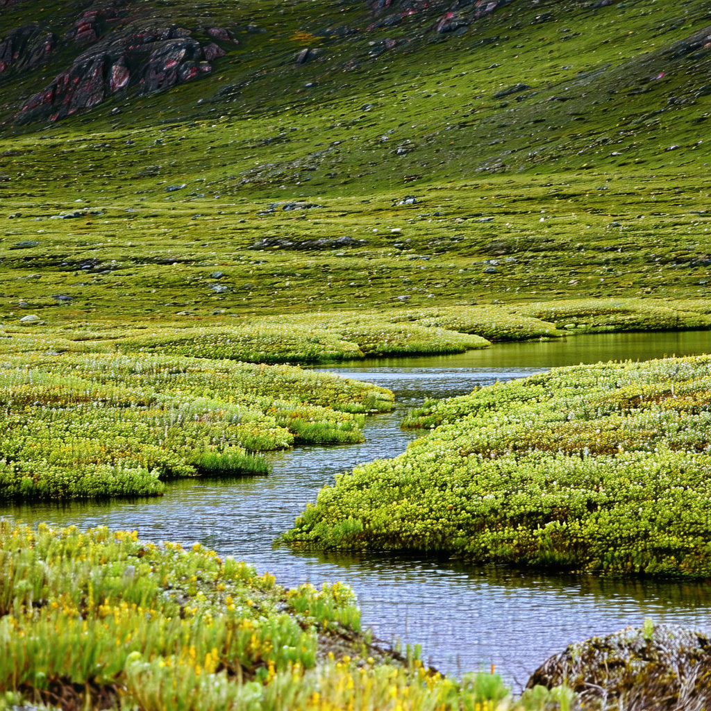 Serene scene of a small lake surrounded by a lush green f...