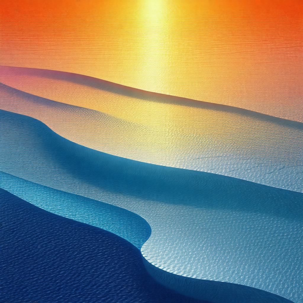 Beautiful beach scene with a sunset in the background
