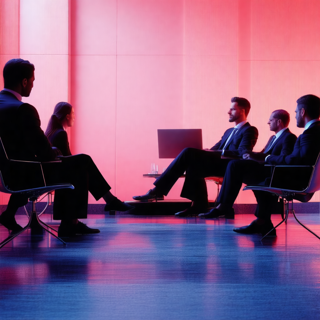 Group of people sitting in a room, engaged in a meeting o...