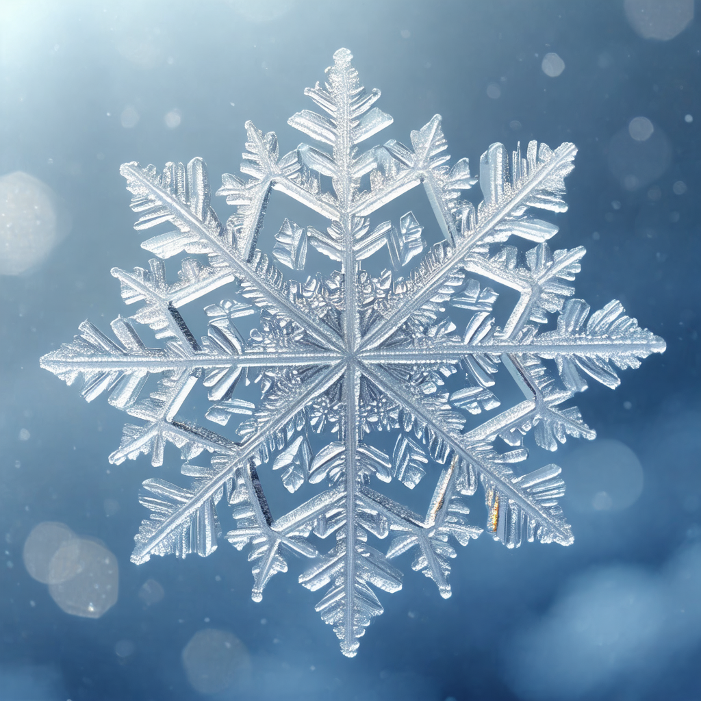 Beautiful, large, and clear crystal snowflake hanging in ...