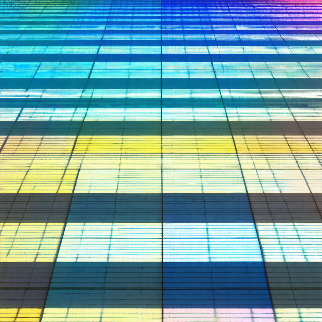 Large, colorful mosaic floor with a variety of colors and...