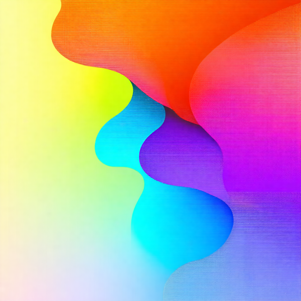 Colorful, abstract design that resembles a wave or a flow...