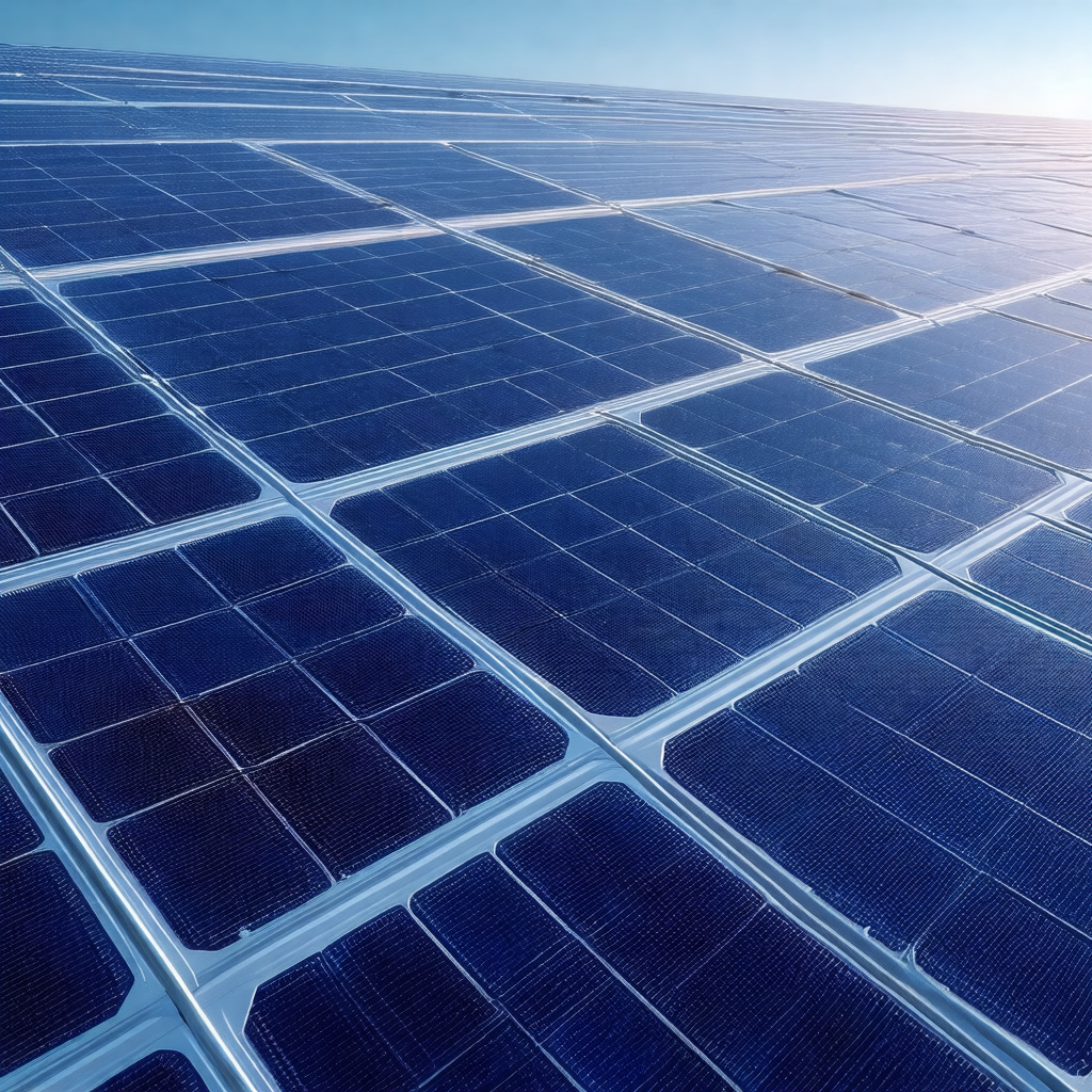 Large solar panel array, which is a collection of solar p...