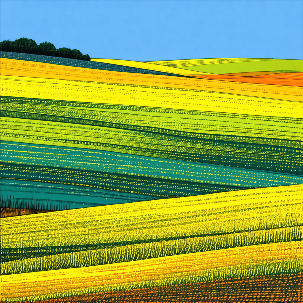 Large, colorful field of flowers, with a variety of yello...