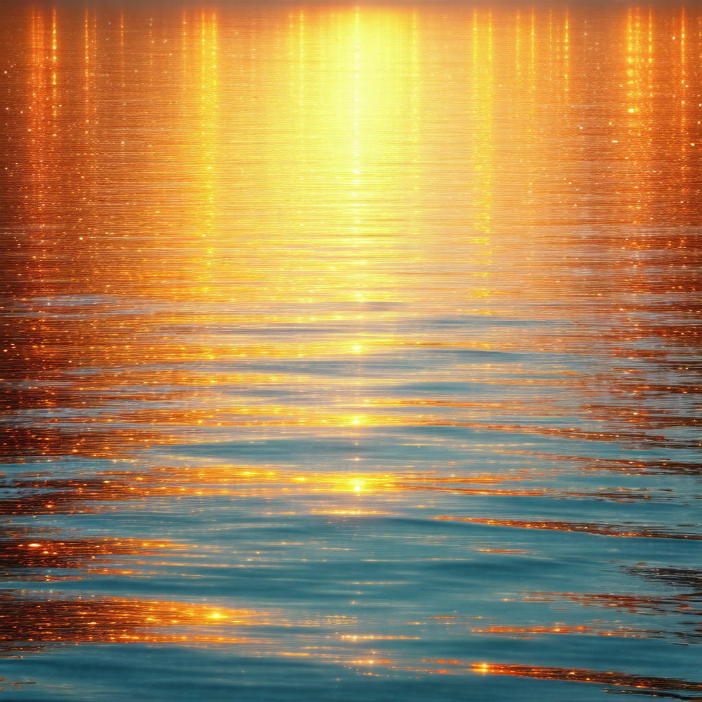 Serene scene of a body of water, possibly a lake or a riv...