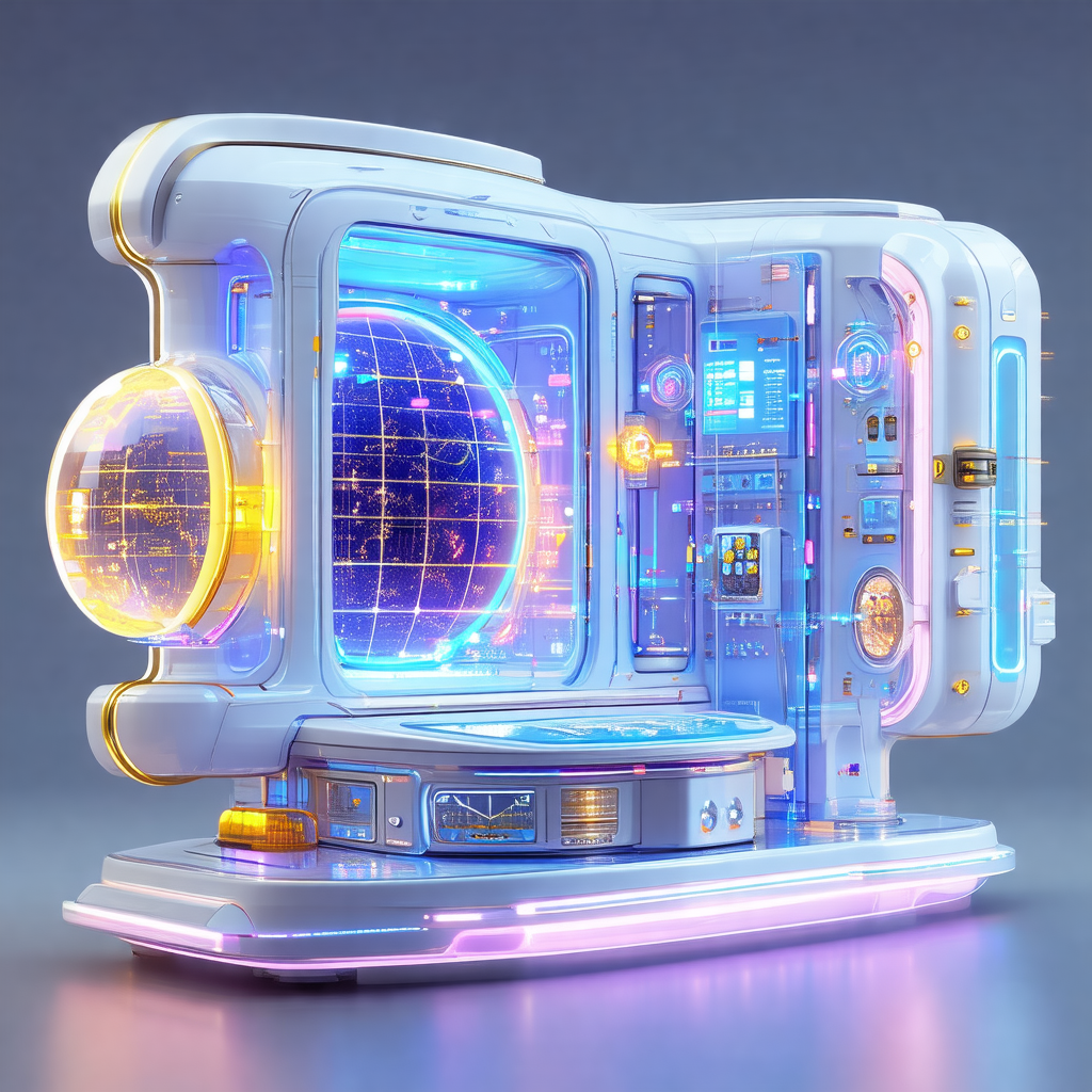 Futuristic-looking spacecraft with a large, round window ...